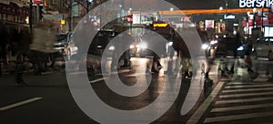 Pedestrian crossing by night