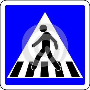 Pedestrian crossing road sign