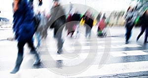 Pedestrian crossing rush.