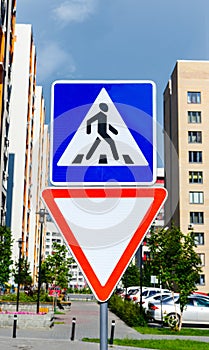 Pedestrian crossing sign