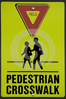 Pedestrian Crossing Sign Closeup