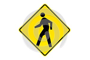 Pedestrian crossing sign isolated