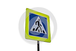 Pedestrian crossing sign isolated on white background