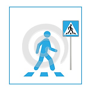 Pedestrian crossing sign, pedestrian crosswalk sign