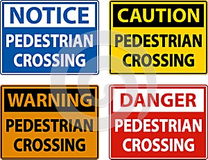 Pedestrian Crossing Sign On White Background