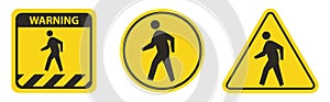 Pedestrian Crossing Symbol Sign Isolate on White Background