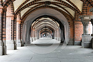 Pedestrian crossing under the bridge Oberbaumbueck