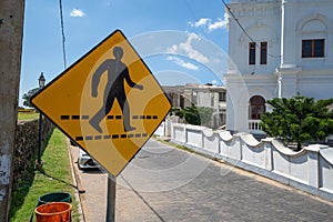 Pedestrian crossing zebra crossing in the old town at Galle Fort Sri Lanka