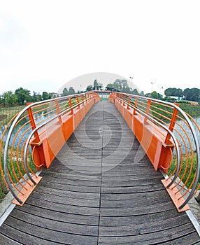 Pedestrian cycle bridge photo