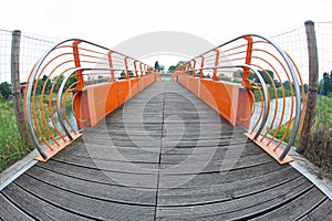 Pedestrian cycle bridge photo