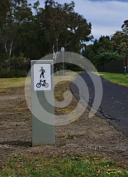 Pedestrian and cyclist shared path sign