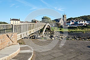 Pedestrian footbridge at Aberaeron, Ceredigion, Wales, UK photo