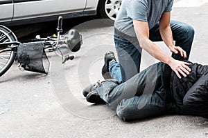 Pedestrian helping accident victim
