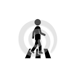 Pedestrian icon like black stick figure