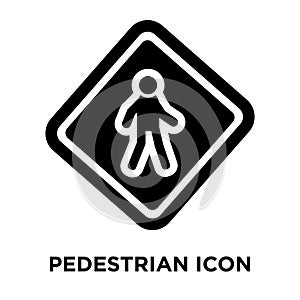 Pedestrian icon vector isolated on white background, logo concept of Pedestrian sign on transparent background, black filled