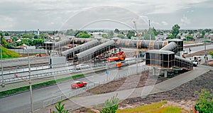 Pedestrian overground crossing of tram tracks in Kazan