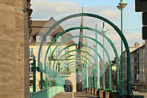 Pedestrian path over the new castle bridge in MÃ¼lheim an der Ruhr