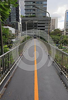 Pedestrian pathway or corridor or hallway between building