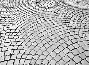 Pedestrian paving in street