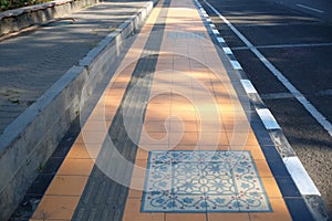 Pedestrian perspective with classic tiles