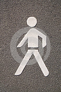 Pedestrian pictogram symbol road marking