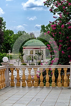 Spa town Frantiskovy Lazne - pavilion of mineral water spring