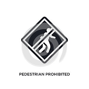 pedestrian prohibited isolated icon. simple element illustration from traffic sign concept icons. pedestrian prohibited editable