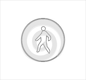 Pedestrian road traffic sign icon for web and mobile design isolated on a white background