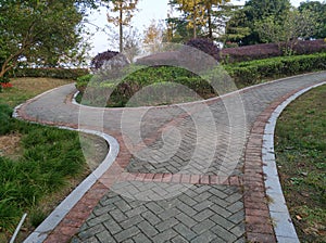 Pedestrian roads in the park