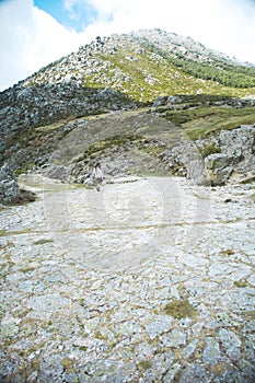 Pedestrian on roman roadway