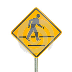 Pedestrian sign isolated