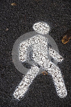 Pedestrian signsï¼Œsigns of humen on the road in the park