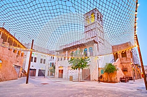 Pedestrian square in Al Seef, Dubai, UAE