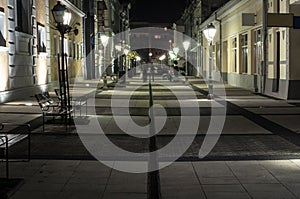 Pedestrian street at night