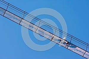 The pedestrian suspension bridge  called Highline 179 in Reutte, longest 406 meters, in Austria