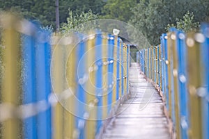 Pedestrian suspension bridge