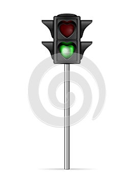 Pedestrian traffic light heart shape