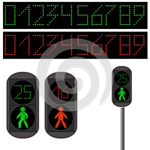 Pedestrian Traffic light. Led backlight.