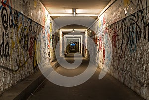 A pedestrian underpass in the city of WÃ¼rzburg