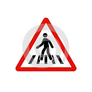 Pedestrian Vector Crossing Sign - Cautionary Traffic Symbol for Road Safety