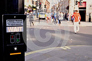 Pedestrian wait sign photo