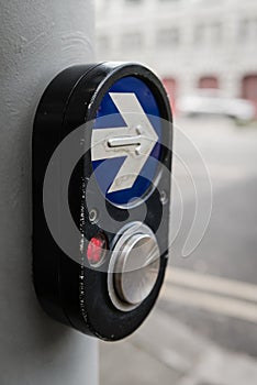 Pedestrian walk traffic lights switch