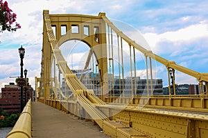 Pedestrian walkway on the Andy Warhol 7th Street Bridge in Pittsburgh