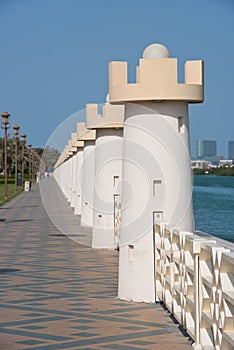 Pedestrian waterfront promenade in Abu Dhabi, UAE