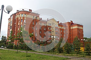 The pedestrian zone of Komsomolskaya Street in Fryazino. photo