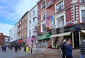 pedestrianized shopping area in Dublin