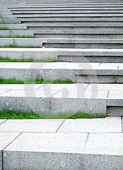 Pedestrianized stone staircase as achitecture design element vertical view photo