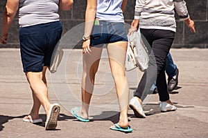 Pedestrians crossing the road