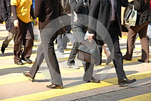 Pedestrians crossing street