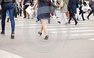 Pedestrians on a pedestrian crossing